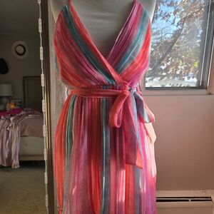 Vibrant Striped Maxi Dress